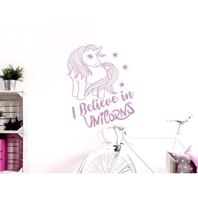 Adhésif décoratif «I Believe in Unicorns» pour chambre d'enfants
