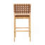 Ensemble de 2 tabourets de bar en bois Rieti Lndoor, structure à finition naturelle et revêtement brun