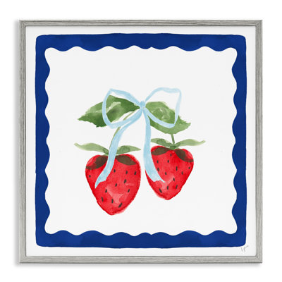Giclée encadrée Summer Strawberries, design par Lucille Price