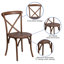 Ensemble de table de ferme pliante rustique Aylar avec chaises Ã  dossier croisÃ© et coussins-1790253920-1863064629