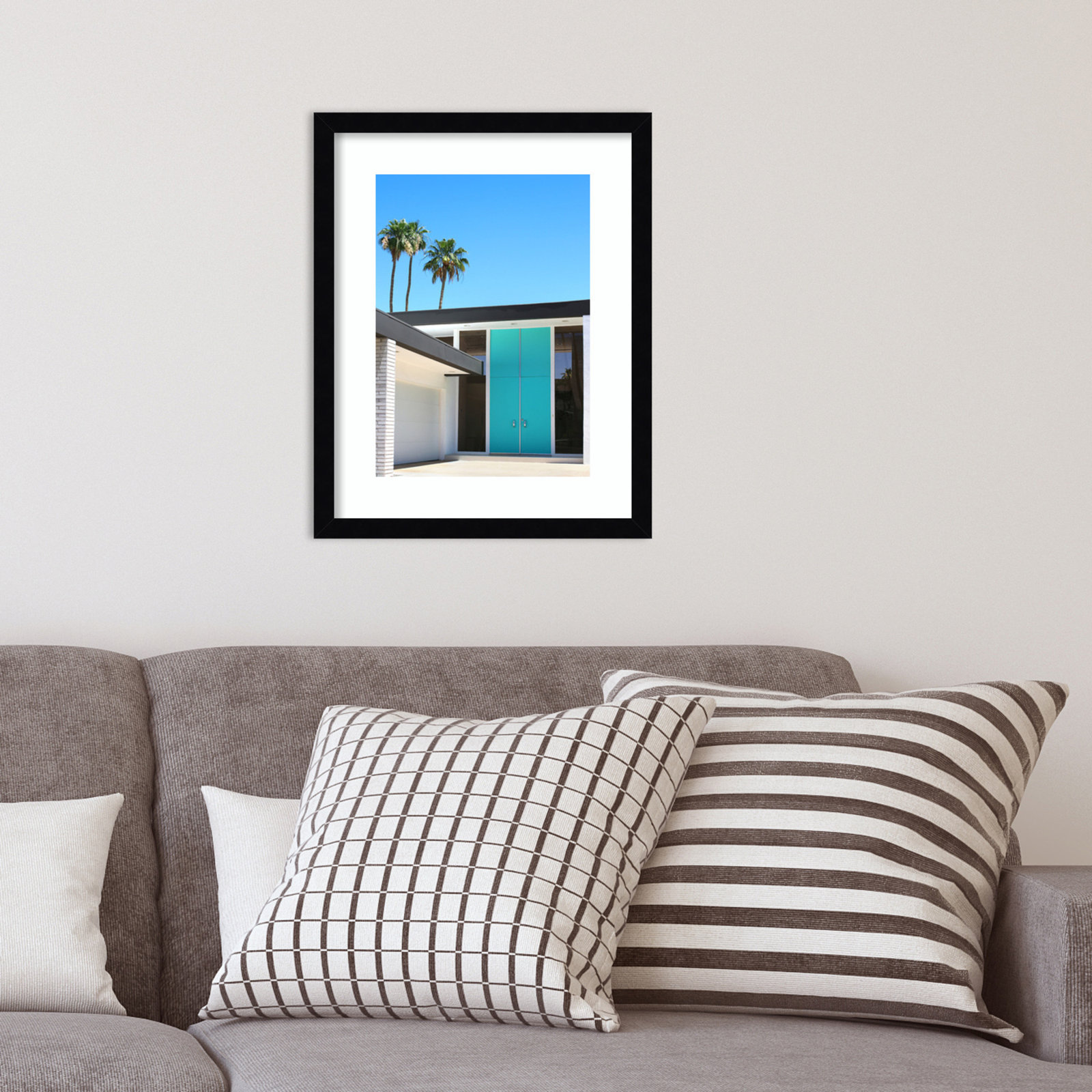 Palm Springs King by Rachel Dowd, 26.38" H x 19.38" W x 0.875" D, Noir Black Framed