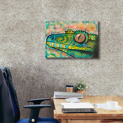 «Gecko» par Dean Russo, art mural sur toile