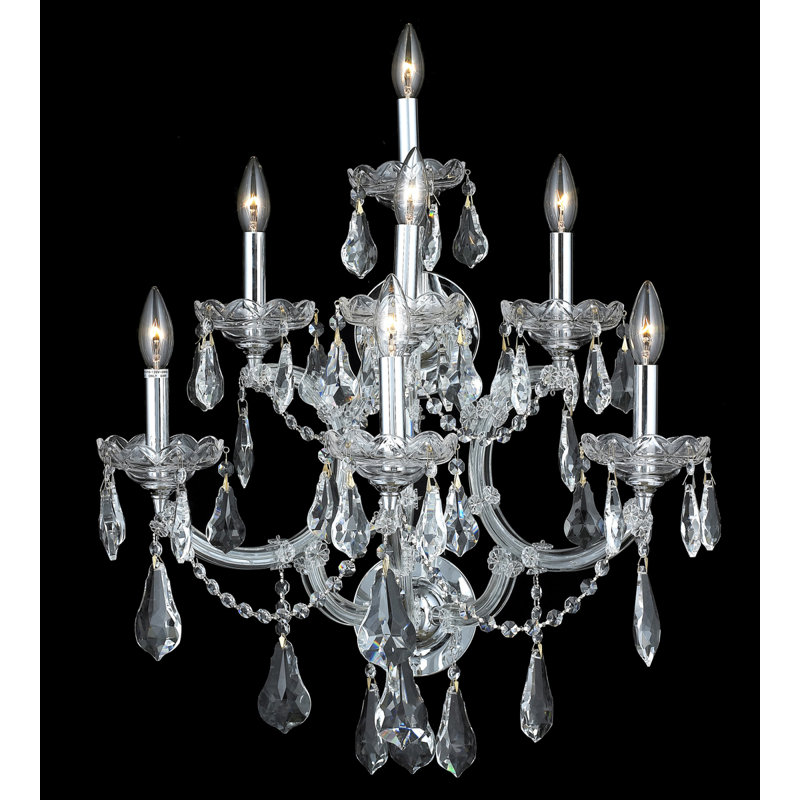 Stockard Wall Sconce, Royal Cut, Crystal Clear, Chrome