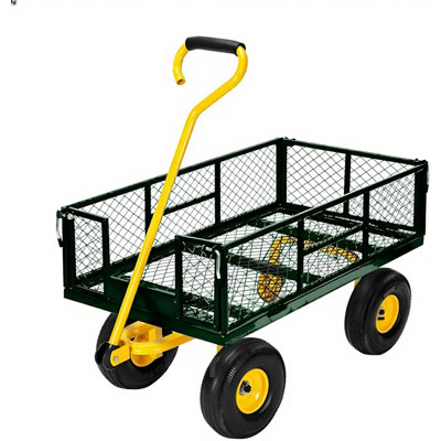 Chariot de jardin robuste en acier, chariot de jardin 3 en 1