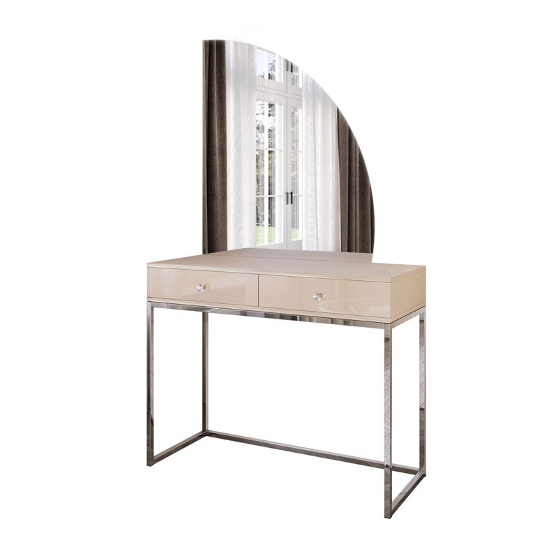Dressing Table with Mirror, Silver