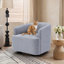 Fauteuil demi-tonneau pivotant de 29,7 po de largeur moderne et doux avec base en bois-735989891