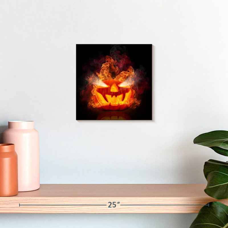 Lelend Flaming Jack O Lantern, 10" H x 10" W