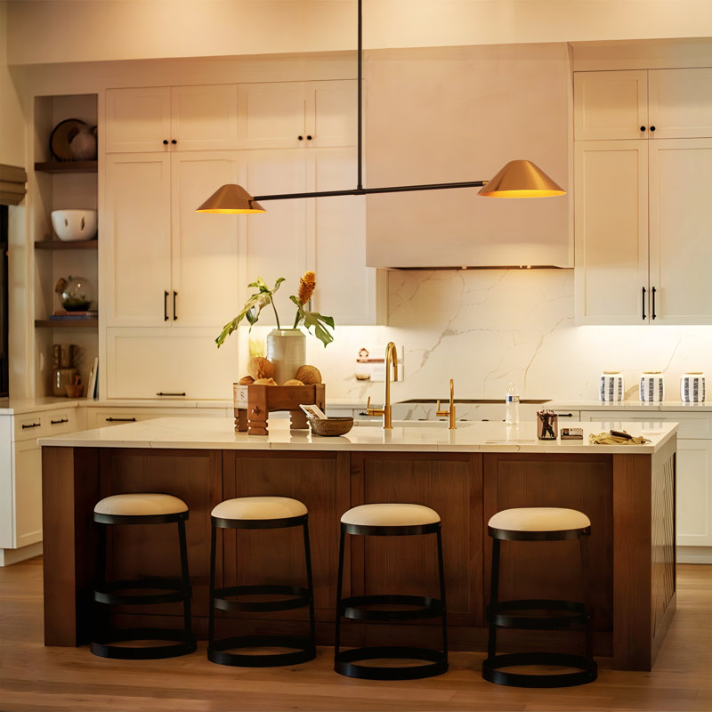 2 - Light Dimmable Linear Kitchen Island Pendant Light