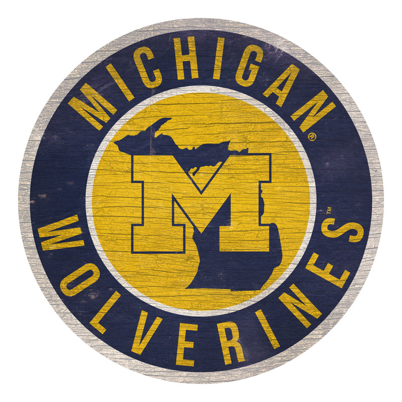 Ncaa, impression sur bois, Wolverines de l'Université du Michigan