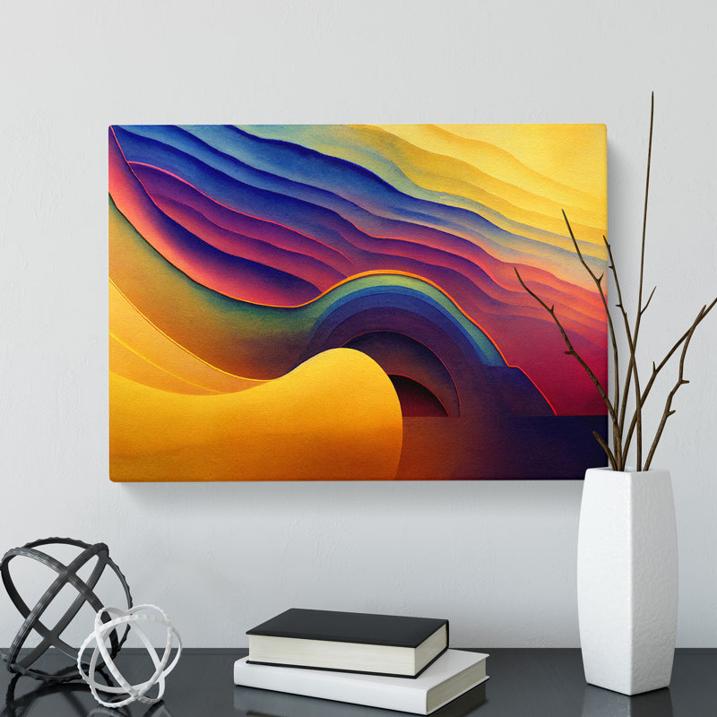 Modern Audio Soundwave Art Vol.1 Abstract - Wrapped Canvas, 35cm H x 50cm W x 3cm D