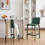 Tabouret de bar H 26 po entièrement assemblé, tabouret de bar rembourré en cuir Saddle avec siège rembourré, tabouret de bar à hauteur de comptoir avec repose-pieds à structure en métal pour îlot de cuisine, vert-2104206283-2110897007