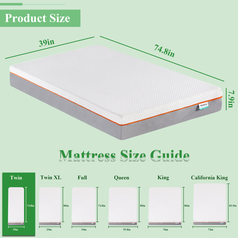 Lovanna 8 Inch Gel Memory Foam Mattress, Medium Firm Cooling Mattress in a Box with Breathable Soft Cover, Pressure Relief & Motion Isolation Bed Mattress for Sleep Comfort, Twin Size