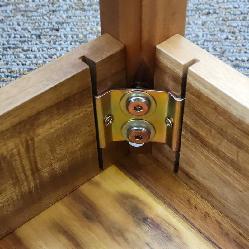 Table de bout en bois massif avec rangement Aiydan, Naturel