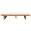 Méridienne d'extérieur - Design en bois d'acacia et en rotin PE avec coussin blanc