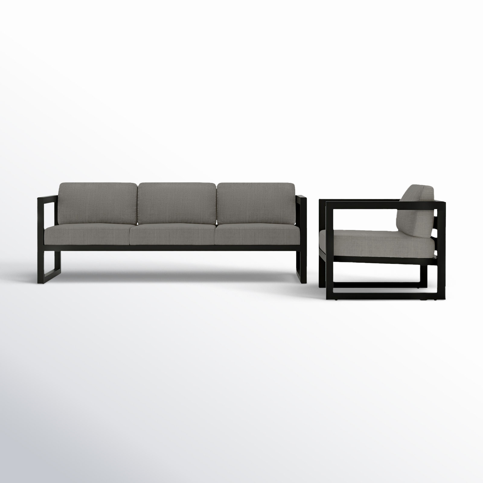 Smith 4-Person Patio Seating Group, Canvas Charcoal, Black