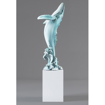 Modern Floating Whale Resin Sculpture Piece