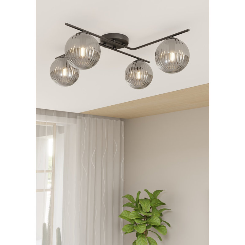 Danetta Flush Mount, Matte Black/Graphite