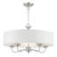 Lustre tambour 5 lumières à abat-jour Lamotte-1574297289