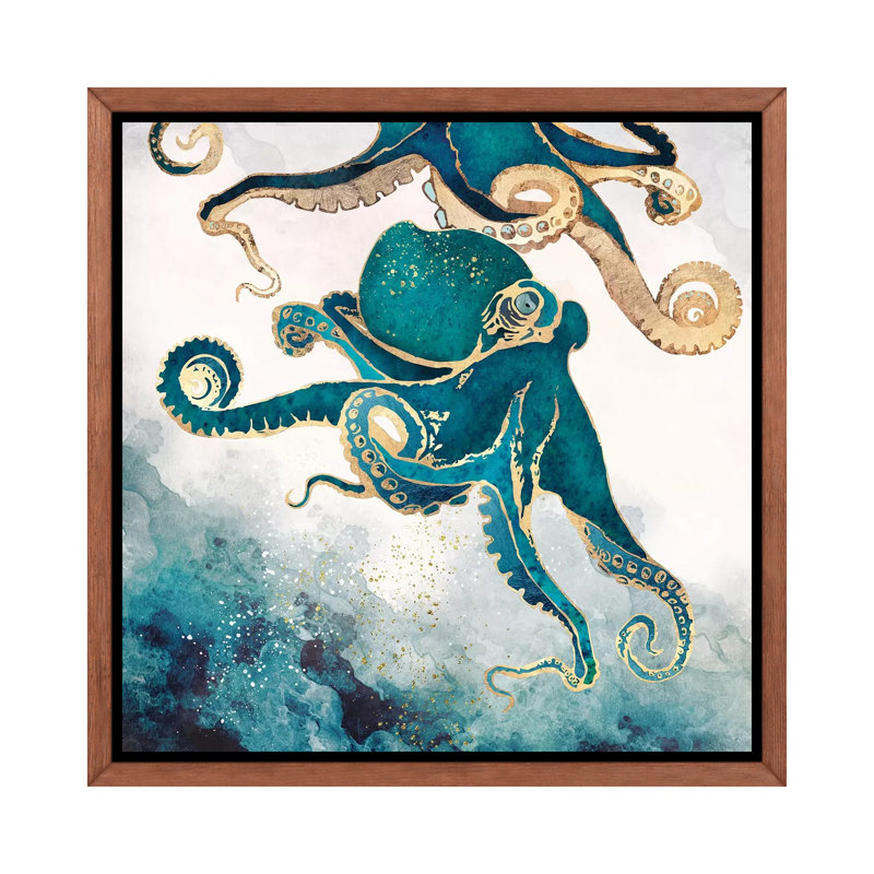 Underwater Dream V - reproduction d'art, Cadre flottant brun, H 26 po x l 26 po x P 1,5 po