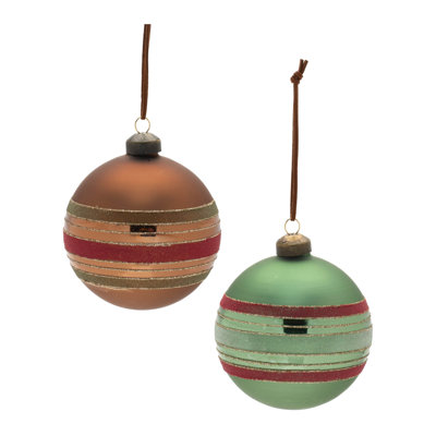 Striped Glass Ball Ornament