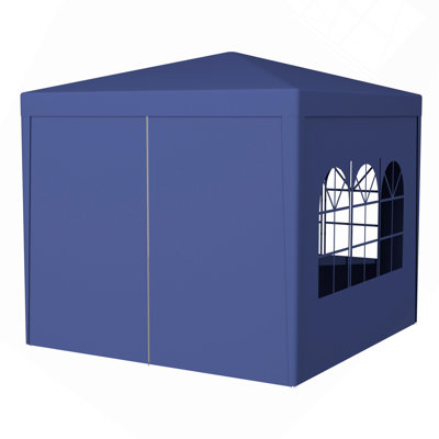 Auvent de mariage 10 pi x 10 pi pour tente de mariage d'extérieur robuste + 4 murs amovibles, bleu