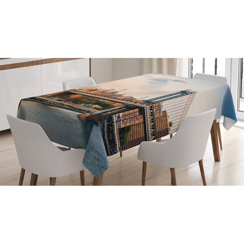 Manhattan Bridge and the New York Skyline Tablecloth, 84" L x 60" W