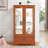 Glass Cabinet Lighted Glass Cabinet Curio Display Cabinet With Adjustable Glass Shelves 2 Doors And 1 Drawer Cabinet Bulb Included DARK OAK-122821597
