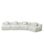 Canapé modulaire courbé en chenille avec 4 coussins, conception symétrique modulaire pour une assise élégante et confortable-883174229