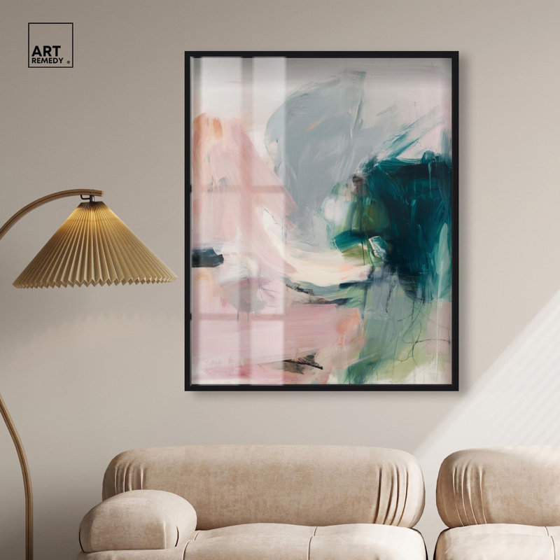 Décoration murale de chambre à coucher «Soft Storm I» par Art Remedy, cadre noir, 36 x 45, H 46 po x l 37 po, Cadre noir