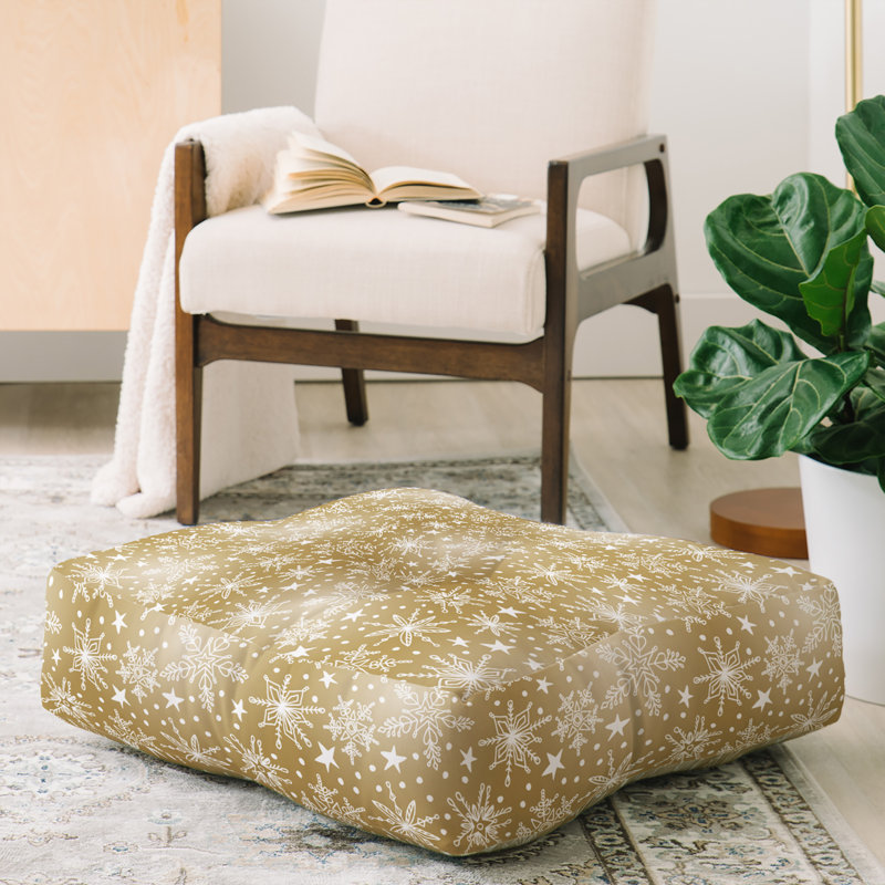 Coussin de plancher beige heather dutton snow squall