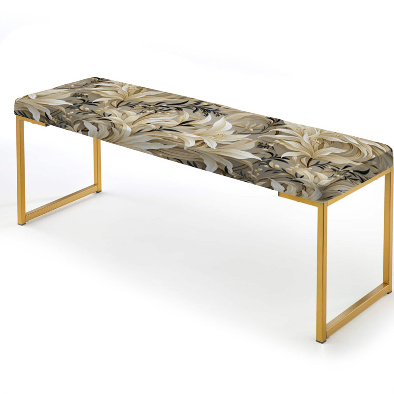 Banc rembourré or, Driftwood Zen Tropical Pattern II