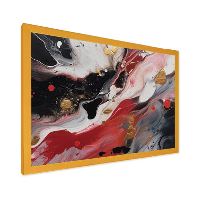 Red And Black Marble Whispers III - Abstract Marble Wall Art