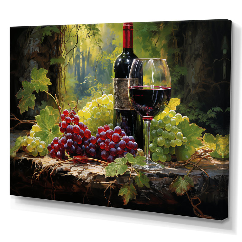 Cabernets calmes - impressions sur toile vin, H 30 po x l 40 po x P 1,5 po, Toile tendue