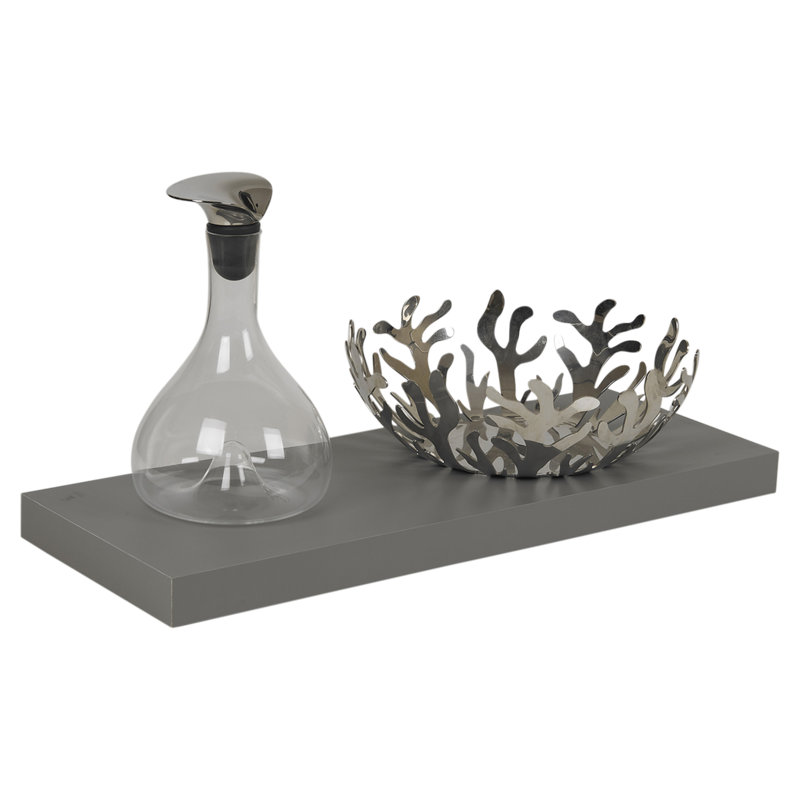 3 Piece Floating Shelf, 4cm H x 60cm W x 23.5cm D, Grey