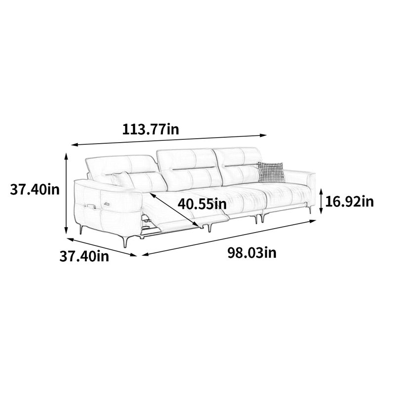 Jolin, 37.4" H x 113.77" W x 37.4" D