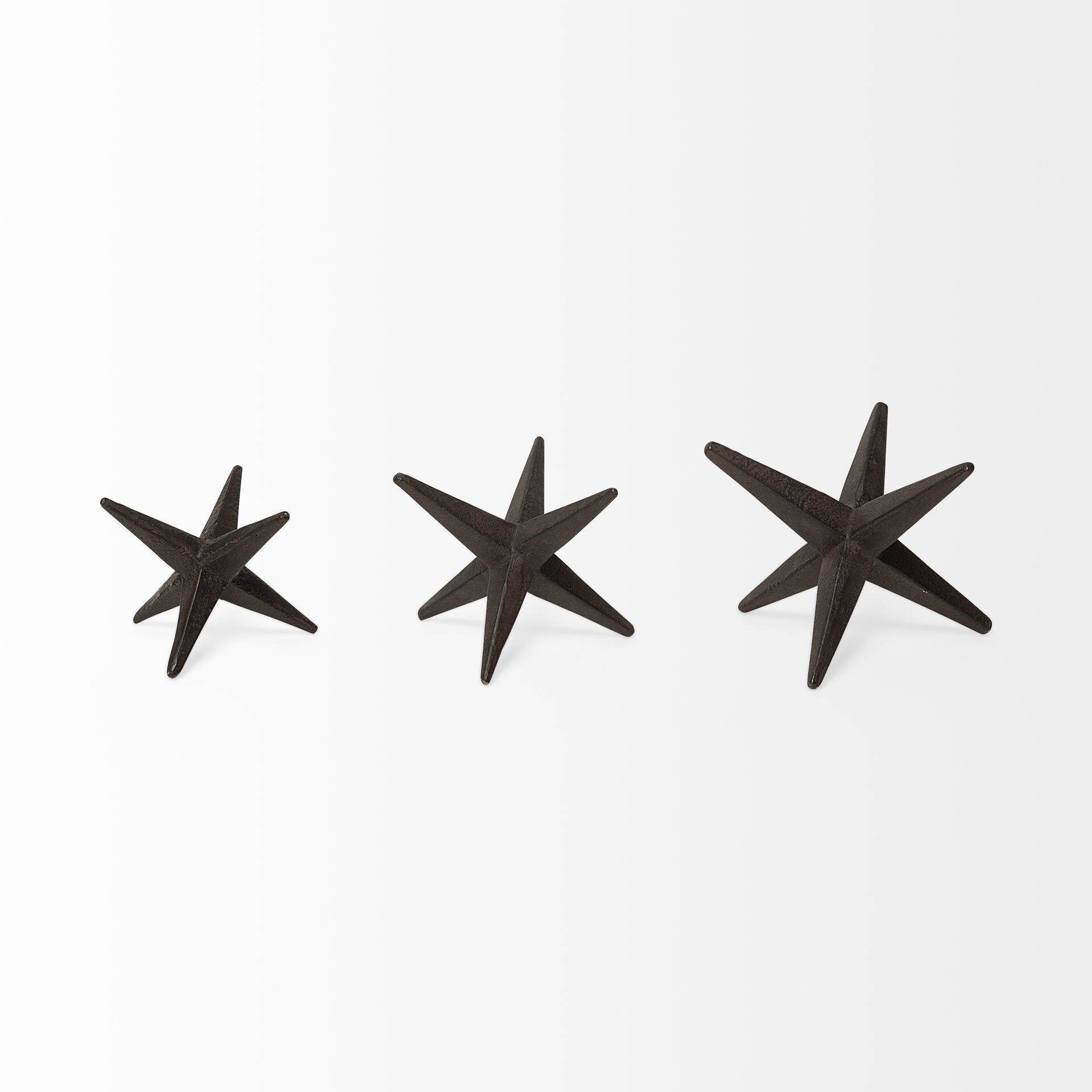 Latitude Run® Amarious 3 Piece Black Cast Iron Star Tabletop Sculptures ...