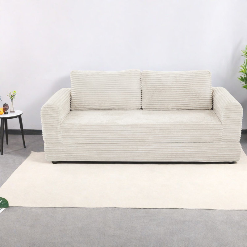 Canapés-lits en futon à compression de 2,5 cm, lit pliant en velours côtelé, salon moderne