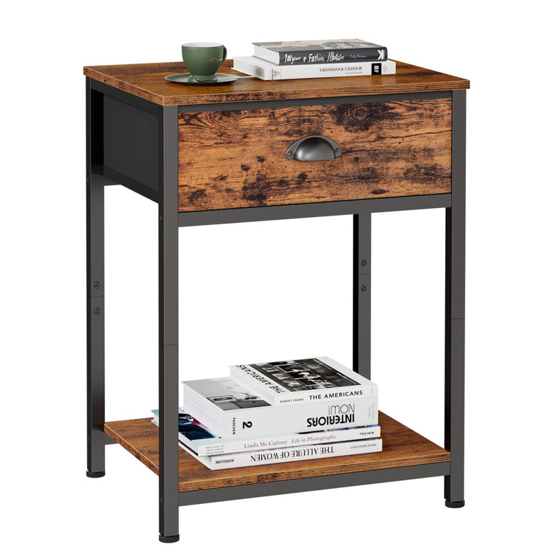 End Table with Storage, Brown