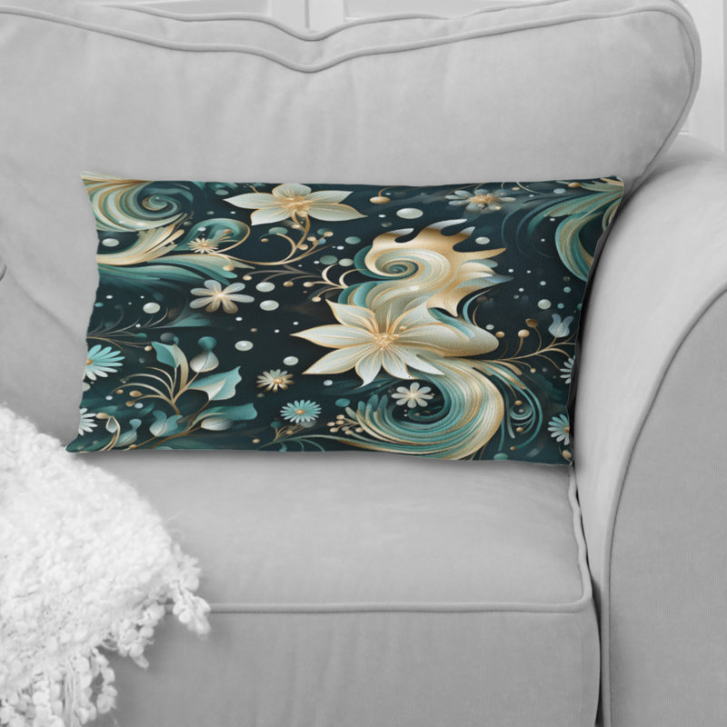 Modern Sea Paisley Spirals - Coussin décoratif Abstract Coral Reef
