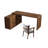 70.87"Dark walnut L-Shaped Solid Wood Office Sets