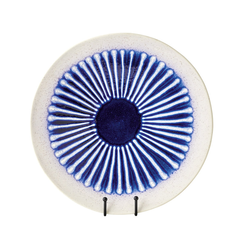 Striped Plate-Cobalt