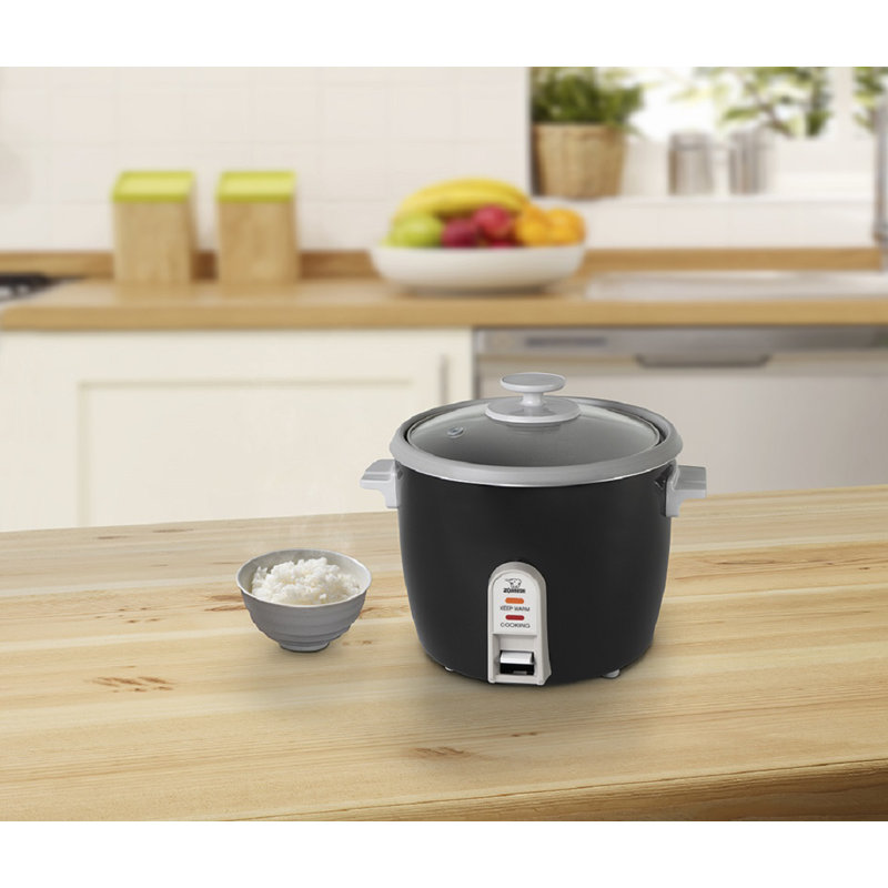 3 Cup Black Stainless Steel Electric Rice Cooker with Steamer