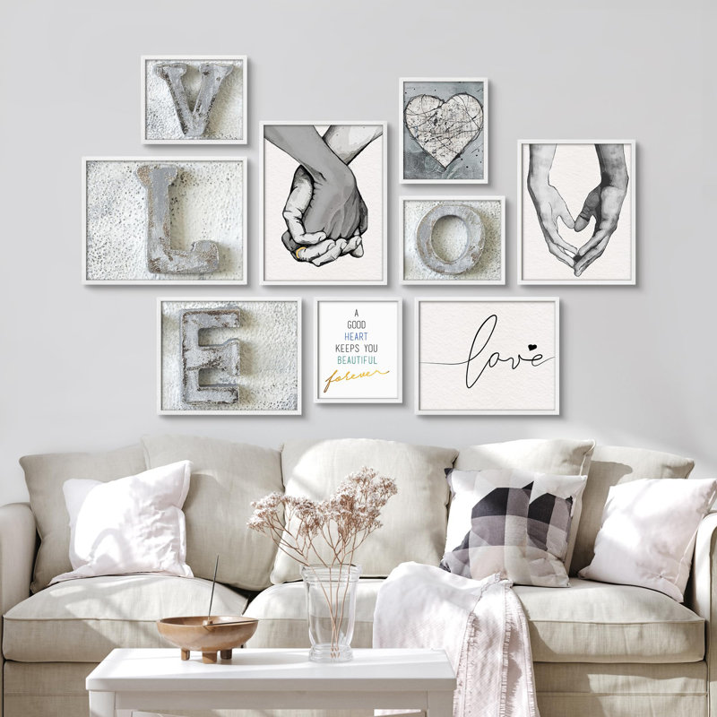 Romantiques vibes, amour et illustrations à la main, petit décor moderne, Blanc