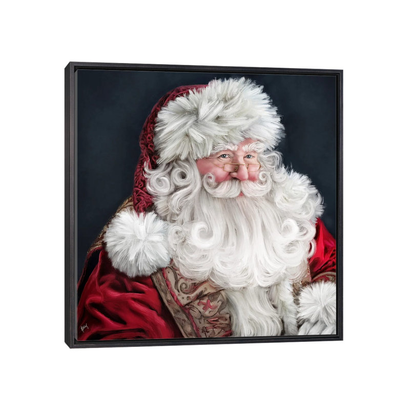 Saint-Nicolas, reproduction d'art sur toile encadrée, H 26 po x l 26 po, Floater Framed without Mat, Distressed Black