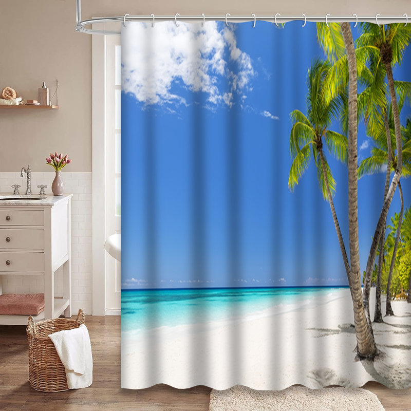 Rideau de douche Coco Palm Trees, L 72 po x l 78 po