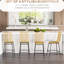 4 Bar Stools, 26" Counter Height Kitchen Chairs, Yellow Seat And Back For Airy Enjoyment, Strong Steel Frame Foot Pad Island Comfort, Construction