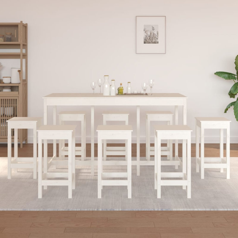 Sagaponack Solid Wood Dining Set, White