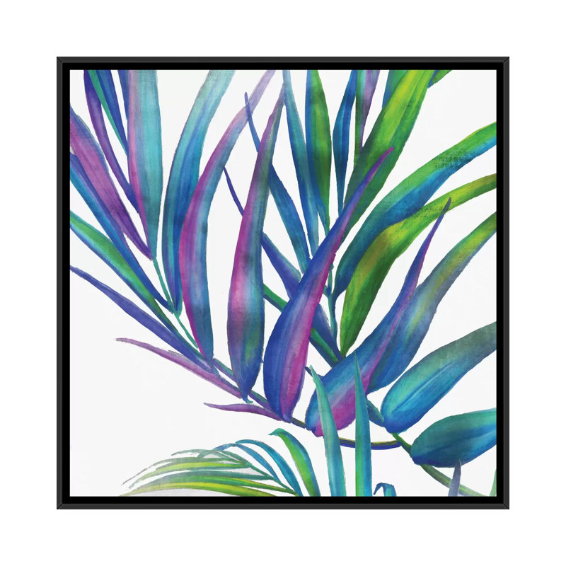 « color leaves i », impression sur toile, H 37 po x l 37 po x P 1,5 po, Toile avec cadre noir, Pas de tapis