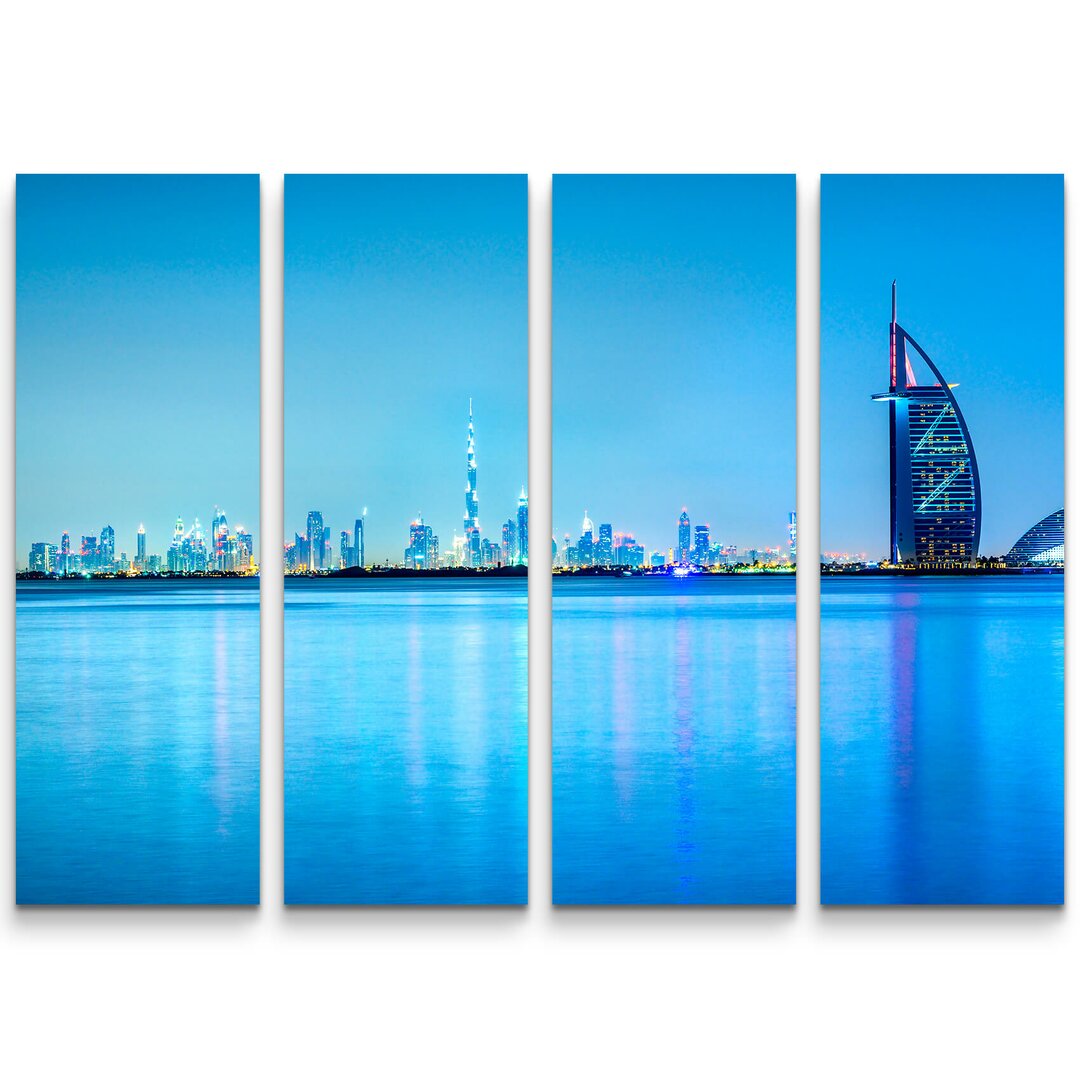 4-tlg. Leinwandbilder-Set Skyline Dubai