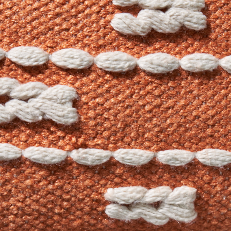 Indoor / Outdoor Striped Square Cushion, Orange